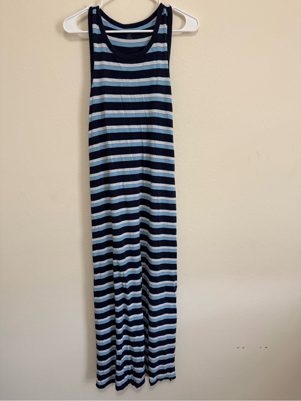 aerie Navy and Light Blue Striped Maxi Dress